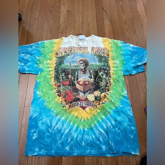 Vintage Liquid Blue 1998 Grateful Dead Keep it Green Band Tshirt - Picture 3 of 9